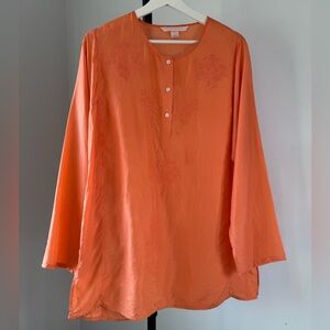 Victoria's Secret Silk Orange Button Down Blouse
